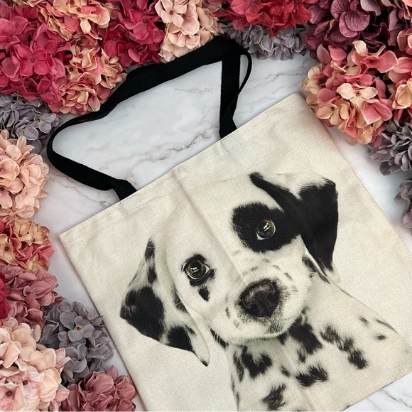 Eco-Friendly Beautiful Dalmatian Puppy Dog Folding Tote Bag - Picture 3 of 14